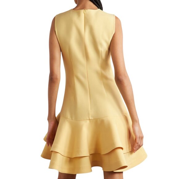 OSCAR DE LA RENTA Ruffled wool-blend crepe mini dress Size XS/S NEW - Picture 4 of 15